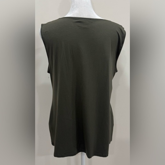 Eileen Fisher Sleeveless Top Long Khaki Green Size Medium - Picture 3 of 7